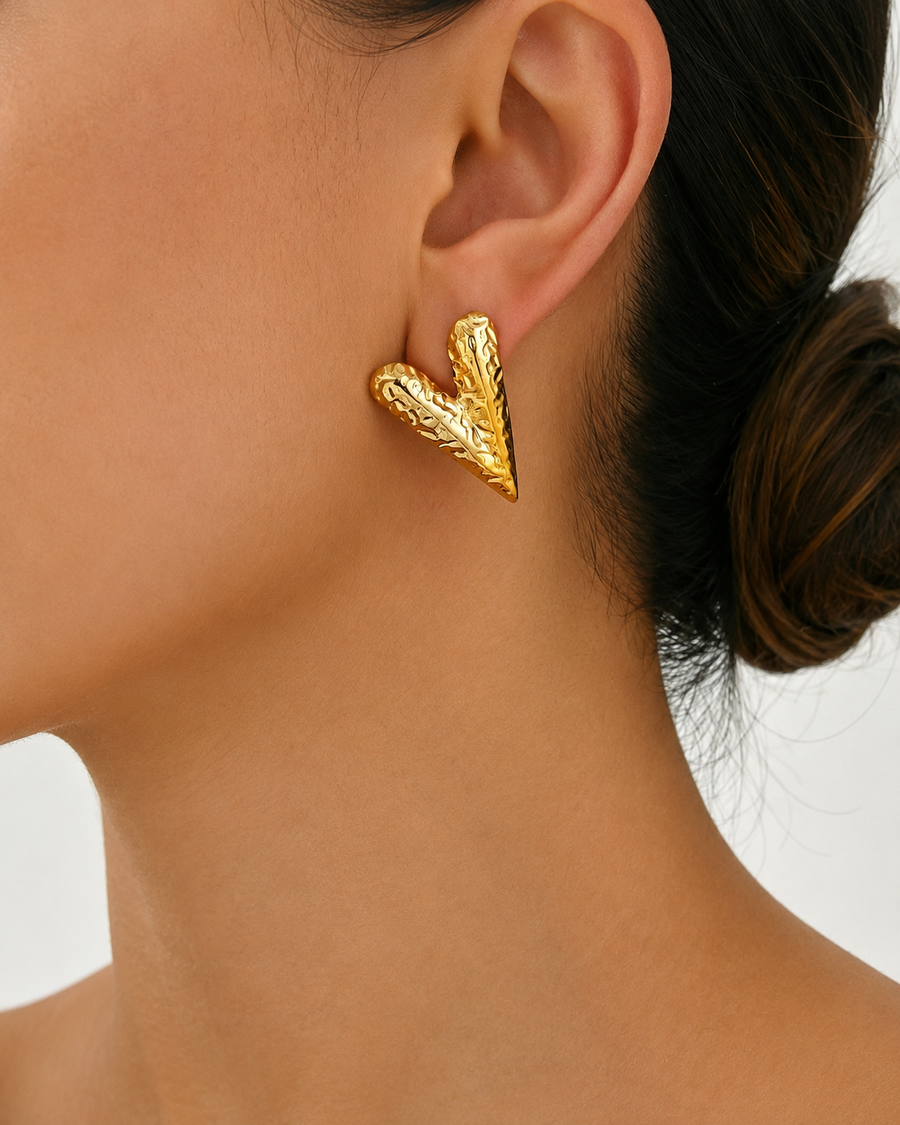 Sculpted V Stud Earrings