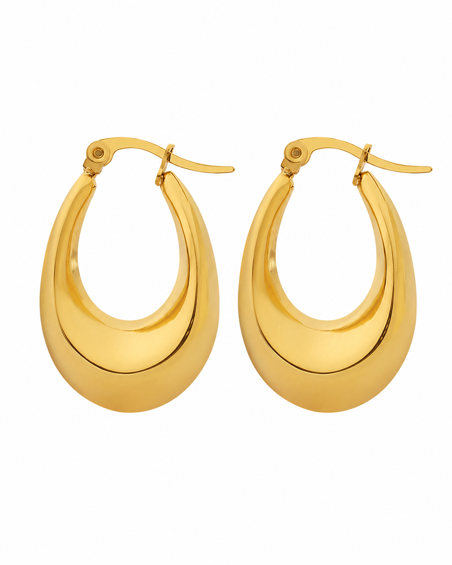 Solenne Sculpted Teardrop Hoop Earrings