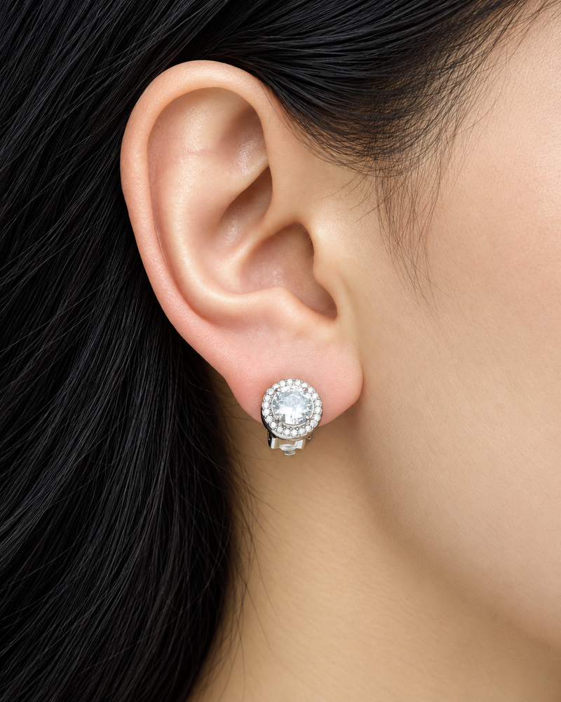 Crystal Halo Clip-On Earrings alternate view 1