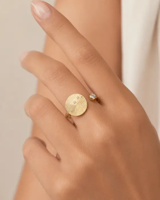 April Diamond Adjustable Birthstone Ring