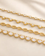 Aurora Oval Gold Bracelet by ZodiGlow, gold adjustable waterproof bracelet, close-up view