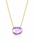 Aurora Pink Amethyst Necklace by ZodiGlow, amethyst pink gold necklace, main product view