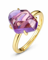 Aurora Pink Amethyst Ring by ZodiGlow, amethyst crystal pink ring, main product view