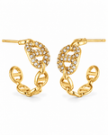 Crystal Chain Link Hoop Earrings