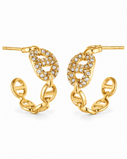 Crystal Chain Link Hoop Earrings