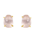 Blush Cloud Rose Quartz Stud Earrings by ZodiGlow, quartz pink rose earrings, main product view