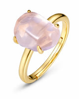 Blush Rose Quartz Ring by ZodiGlow, quartz pink rose ring, main product view