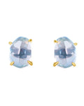Celeste Blue Topaz Stud Earrings by ZodiGlow, topaz blue gold earrings, main product view
