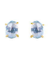 Celeste Blue Topaz Stud Earrings by ZodiGlow, topaz blue gold earrings, main product view