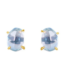 Celeste Blue Topaz Stud Earrings by ZodiGlow, topaz blue gold earrings, main product view