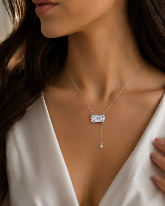 Clear Quartz Sugar Drop Necklace