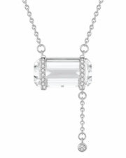 Clear Quartz Sugar Drop Necklace by ZodiGlow, quartz clear delicate necklace, main product view