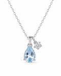 December Blue Topaz Birthstone Teardrop Necklace by ZodiGlow, topaz blue clear necklace, main product view
