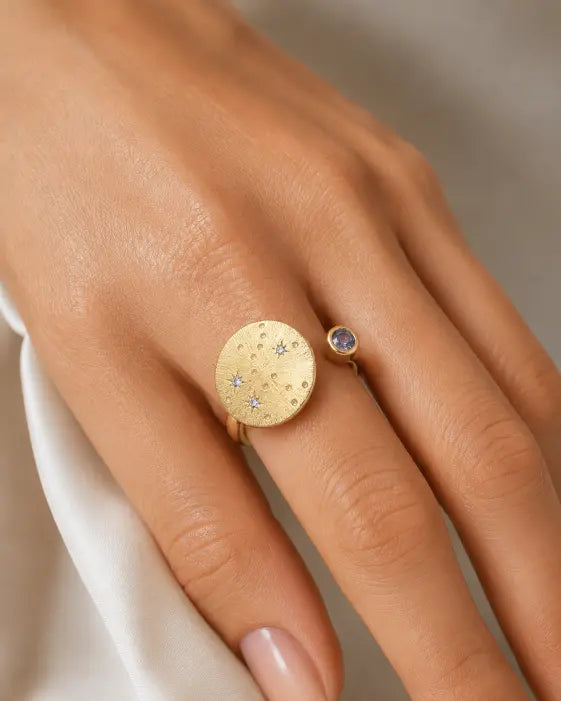 December Tanzanite Adjustable Birthstone Ring