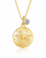 December Tanzanite Birthstone & Sagittarius Zodiac Necklace by ZodiGlow, blue gold birthstone necklace, main product view