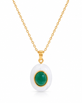 Vespera Vintage Oval Pendant Necklace