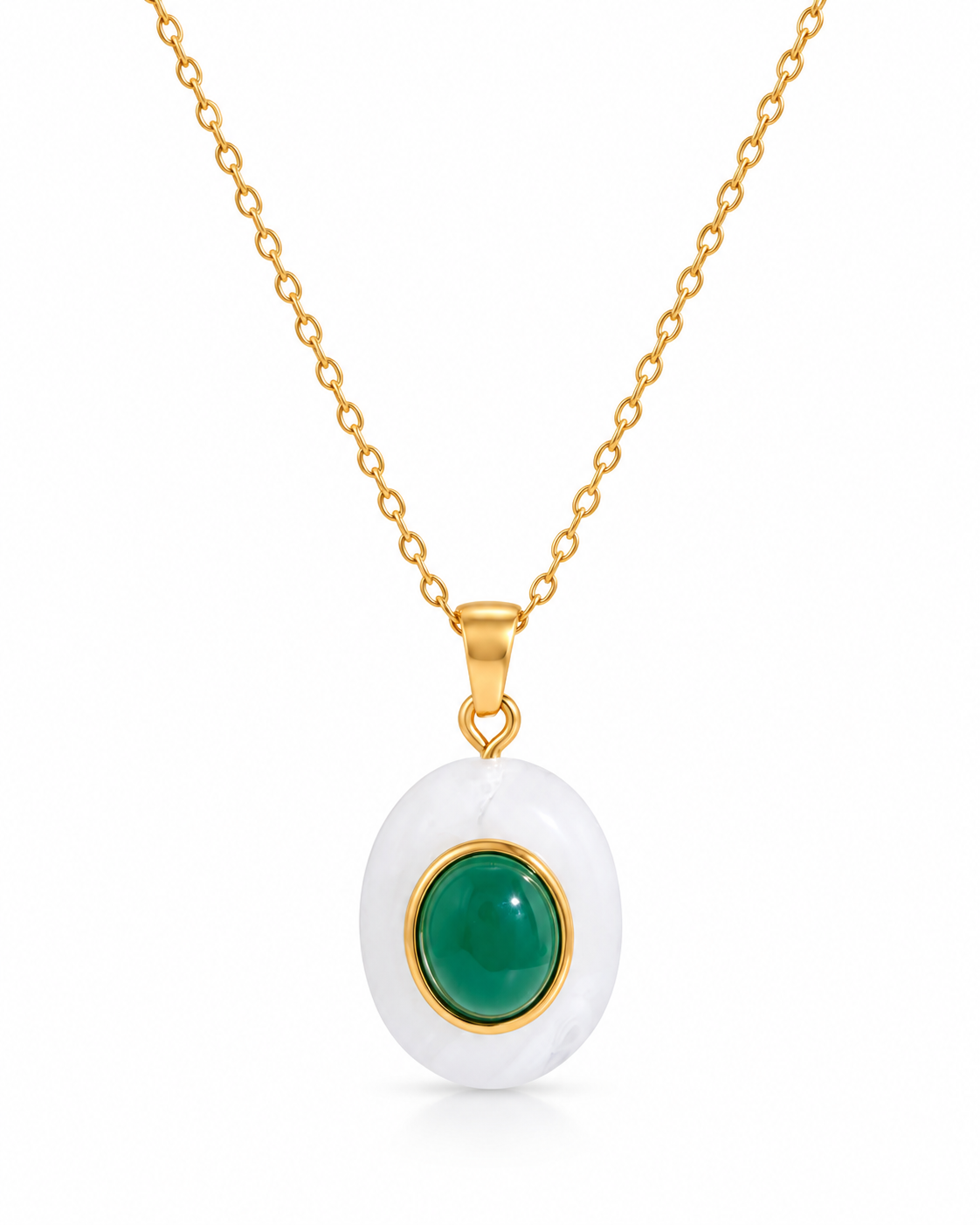 Vespera Vintage Oval Pendant Necklace