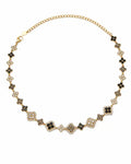 Midnight Bloom Crystal Clover Necklace