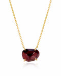 Ember Garnet Necklace by ZodiGlow, garnet gold white necklace, main product view