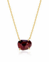 Ember Garnet Necklace by ZodiGlow, garnet gold white necklace, main product view