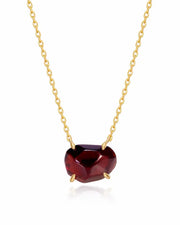 Ember Garnet Necklace by ZodiGlow, garnet gold white necklace, main product view