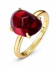 Ember Garnet Ring by ZodiGlow, garnet gold white ring, main product view