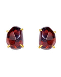 Ember Garnet Stud Earrings by ZodiGlow, garnet gold white earrings, main product view