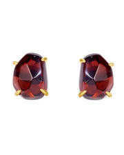 Ember Garnet Stud Earrings by ZodiGlow, garnet gold white earrings, main product view