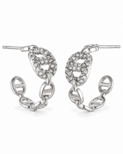 Crystal Chain Link Hoop Earrings