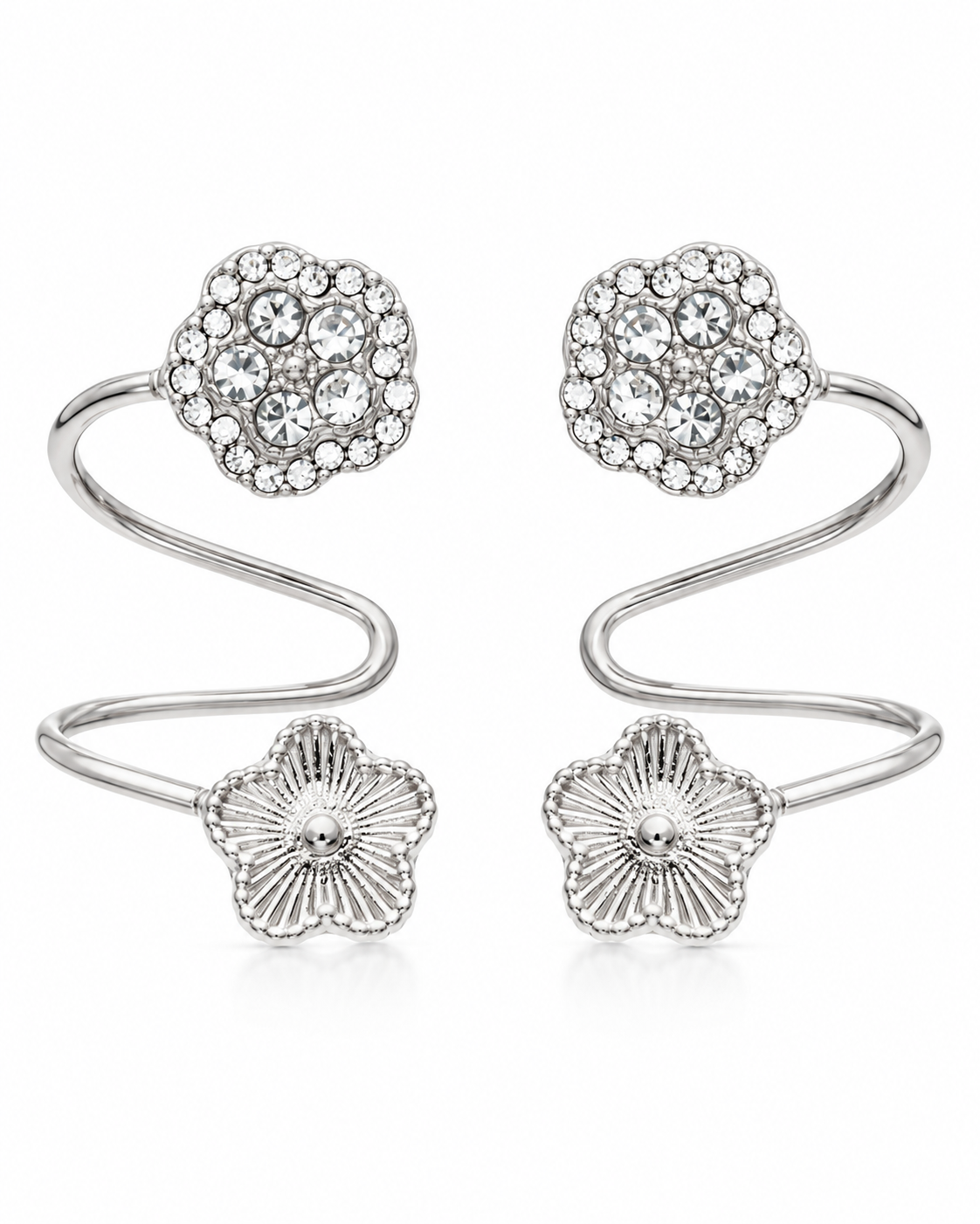Crystal Flower Ear Cuff