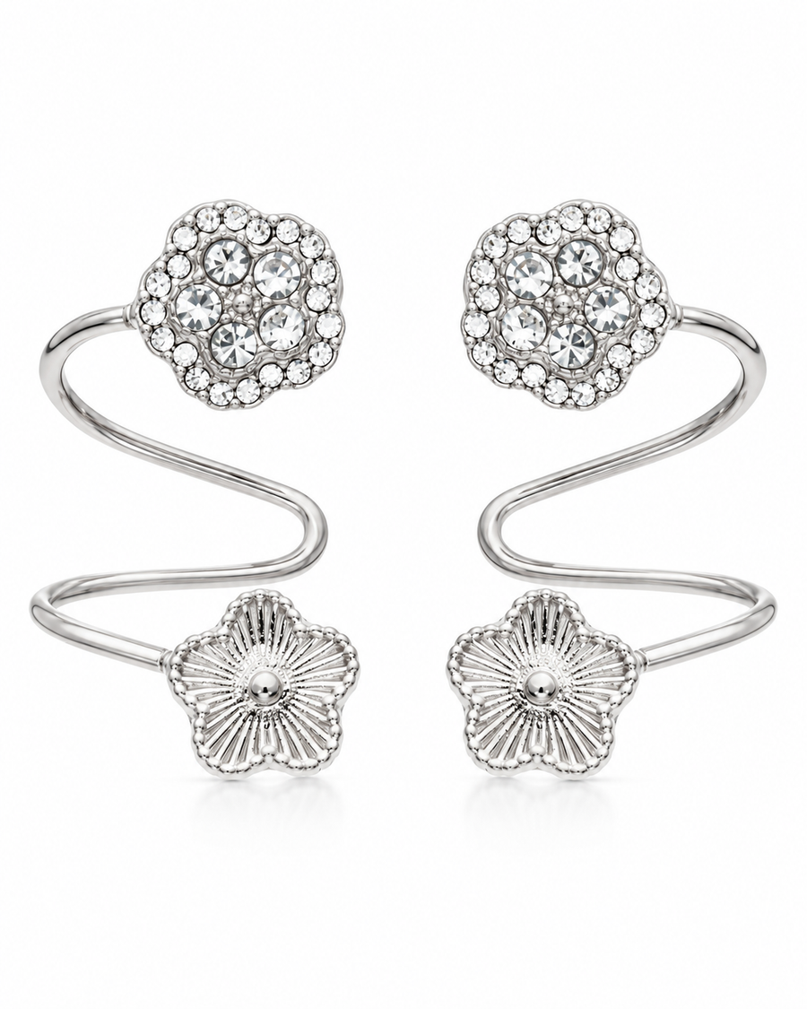 Crystal Flower Ear Cuff