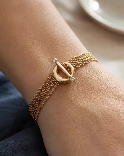 Golden Cascade Toggle Bracelet