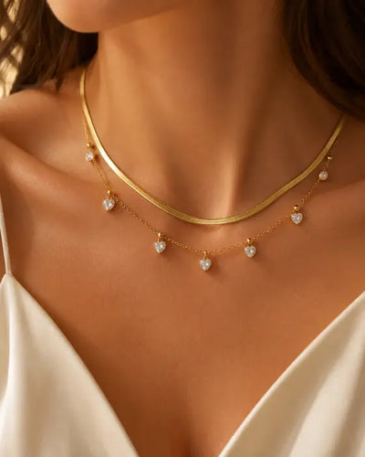 Heartbeat Sugar Crystal Layered Necklace