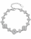 Celestia Crystal Clover Bracelet - Silver