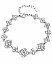 Celestia Crystal Clover Bracelet - Silver