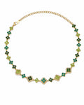 Emerald Bloom Crystal Clover Necklace