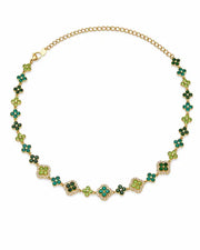 Emerald Bloom Crystal Clover Necklace