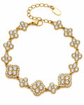 Aurelia Crystal Clover Bracelet - Gold