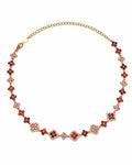 Ruby Bloom Crystal Clover Necklace