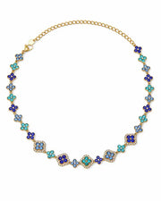 Ocean Bloom Crystal Clover Necklace