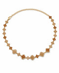 Amber Bloom Crystal Clover Necklace