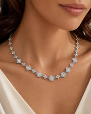 Starlight Bloom Crystal Clover Necklace