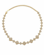 Golden Bloom Crystal Clover Necklace