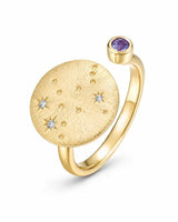 June Alexandrite Adjustable Birthstone Ring by ZodiGlow, gold silver birthstone ring, main product view