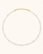 June Moonstone Beaded Choker Necklace by ZodiGlow, moonstone gold delicate necklace, main product view
