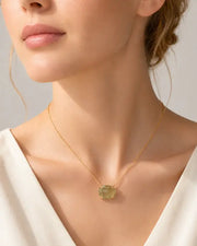 Lemonlight Quartz Necklace by ZodiGlow, quartz gold white necklace, detail view