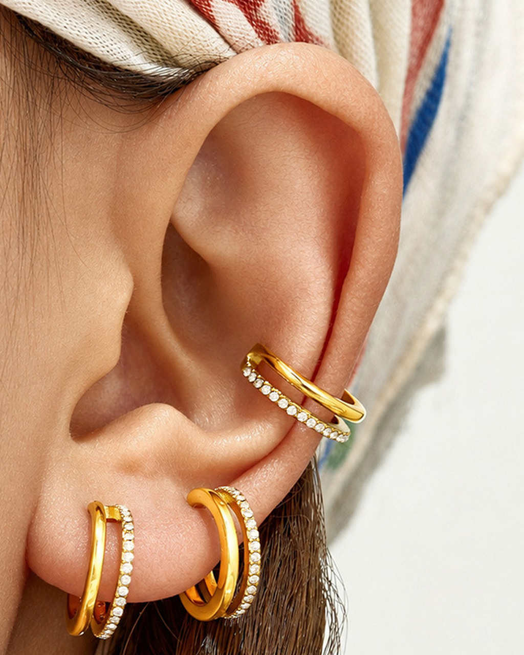 Crystal Spiral Ear Cuff with clear zircon stones additional view 3