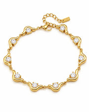 Luna Wave Gold Bracelet by ZodiGlow, gold adjustable waterproof bracelet, main product view