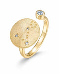 March Aquamarine Adjustable Birthstone Ring by ZodiGlow, aquamarine blue gold ring, main product view