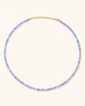 March Aquamarine Beaded Choker Necklace by ZodiGlow, aquamarine blue gold necklace, main product view
